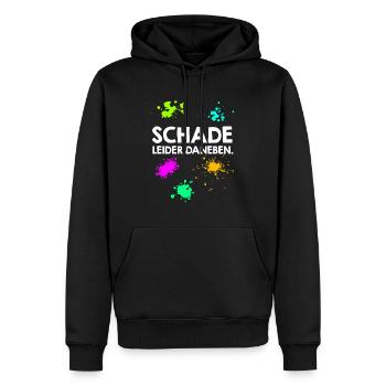 Schade leider daneben Paintballspieler - Männer Premium Bio Hoodie - Schwarz - Vorne - Nico (187cm)