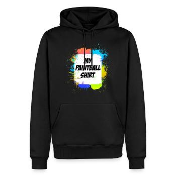 Mein Paintball Shirt Paintballspieler - Männer Premium Bio Hoodie - Schwarz - Vorne - Nico (187cm)