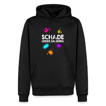 Schade leider daneben Paintballspieler - Männer Premium Bio Hoodie - Schwarz - Vorne - Nico (187cm)