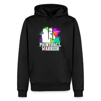 Paintball Warrior Paintballer - Männer Premium Bio Hoodie - Schwarz - Vorne - Nico (187cm)