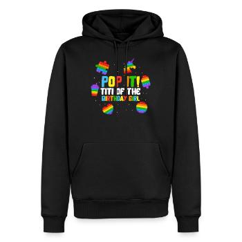Pop It Titi of the Birthday Girl Fidget Kids - Men’s Premium Organic Hoodie - black - Front - Nico (187cm)