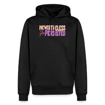 Feminist Shirt, Nevertheless She Persisted - Men’s Premium Organic Hoodie - black - Front - Nico (187cm)