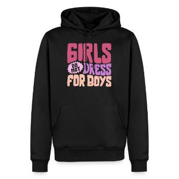 Chemise féministe, les filles ne s’habillent pas pour les garçons fille - Sweat à capuche Premium bio Homme - noir - Devant - Nico (187cm)