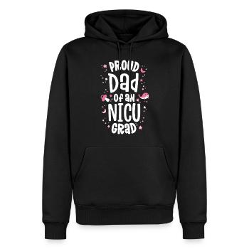 Stolzer Vater eines NICU-Absolventen NICU Grad Vater - Männer Premium Bio Hoodie - Schwarz - Vorne - Nico (187cm)