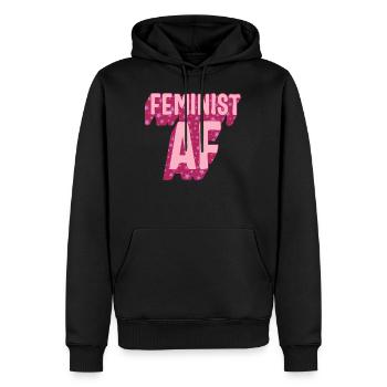 Feminist Shirt, Feminist Af Power, Empowerment - Men’s Premium Organic Hoodie - black - Front - Nico (187cm)