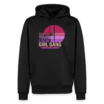 Chemise féministe, soutenez votre fille locale Gang Girl - Sweat à capuche Premium bio Homme - noir - Devant - Nico (187cm)