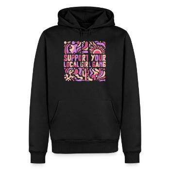 Chemise féministe, soutenez votre fille locale Gang Girl - Sweat à capuche Premium bio Homme - noir - Devant - Nico (187cm)