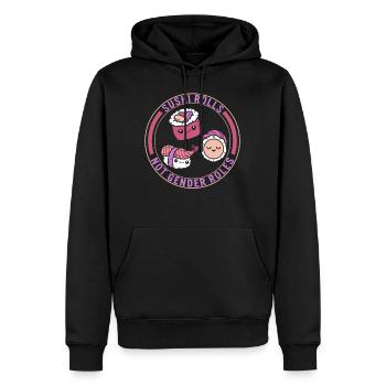 Chemise féministe, rouleaux de sushi pas rôles de genre mignon - Sweat à capuche Premium bio Homme - noir - Devant - Nico (187cm)