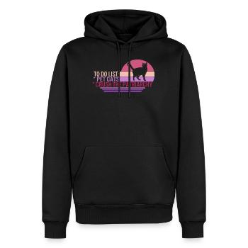 Feminist Shirt, To Do List Pet Cats Lover Cute - Men’s Premium Organic Hoodie - black - Front - Nico (187cm)