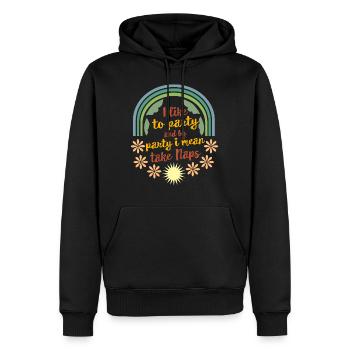 Napping Shirt, I Like To Party By Take Naps, - Men’s Premium Organic Hoodie - black - Front - Nico (187cm)