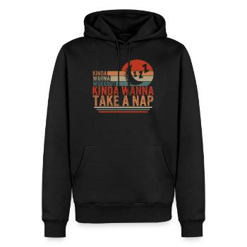 Napping Shirt, Kinda Wanna Workout, Funny Napping - Men’s Premium Organic Hoodie - black - Front - Nico (187cm)