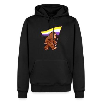 Bigfoot Genre Non-binaire Pride Flag Couleurs - Sweat à capuche Premium bio Homme - noir - Devant - Nico (187cm)