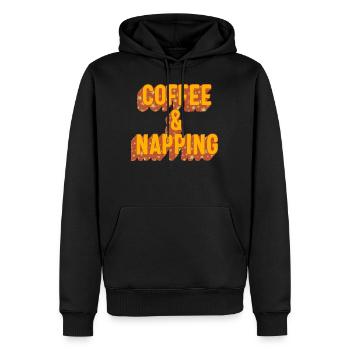 Nickerchen-Shirt, Kaffee und Nickerchen-T-Shirt, lustig - Männer Premium Bio Hoodie - Schwarz - Vorne - Nico (187cm)