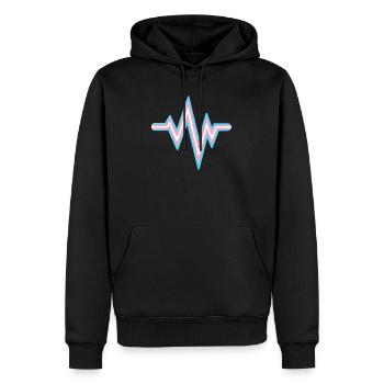 Transgenre Heartbeat Trans Flag Couleurs LGBT - Sweat à capuche Premium bio Homme - noir - Devant - Nico (187cm)