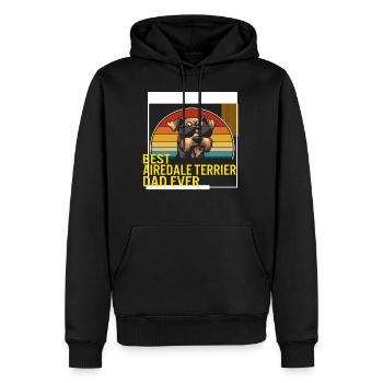 Bestes Airedale Terrier Dad Ever T-Shirt - Männer Premium Bio Hoodie - Schwarz - Vorne - Nico (187cm)