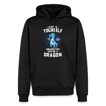 Soyez toujours vous-même à moins que vous ne puissiez être un dragon - Sweat à capuche Premium bio Homme - noir - Devant - Nico (187cm)