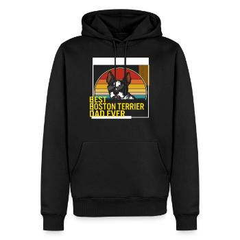 Bestes Boston Terrier Dad Ever T-Shirt - Männer Premium Bio Hoodie - Schwarz - Vorne - Nico (187cm)