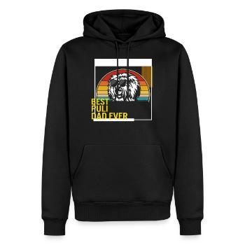 Meilleur t-shirt Puli Dad Ever - Sweat à capuche Premium bio Homme - noir - Devant - Nico (187cm)