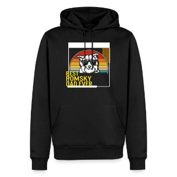 Meilleur t-shirt Pomsky Dad Ever - Sweat à capuche Premium bio Homme - noir - Devant - Nico (187cm)