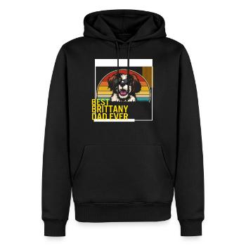 Meilleur t-shirt Brittany Dad Ever - Sweat à capuche Premium bio Homme - noir - Devant - Nico (187cm)