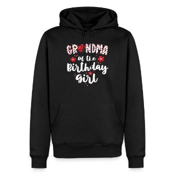 Grand-mère de la fille d’anniversaire correspondant à la famille - Sweat à capuche Premium bio Homme - noir - Devant - Nico (187cm)