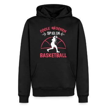 Coole Mädchen spielen Basketball Damen - Männer Premium Bio Hoodie - Schwarz - Vorne - Nico (187cm)