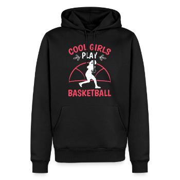 Coole Mädchen spielen Basketball Damen - Männer Premium Bio Hoodie - Schwarz - Vorne - Nico (187cm)