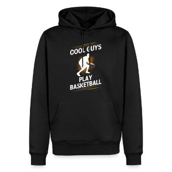 Les gars cool jouent au basket-ball - Sweat à capuche Premium bio Homme - noir - Devant - Nico (187cm)