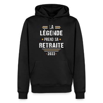 Retraité Idée cadeau Retraite humour carrière - Sweat à capuche Premium bio Homme - noir - Devant - Nico (187cm)