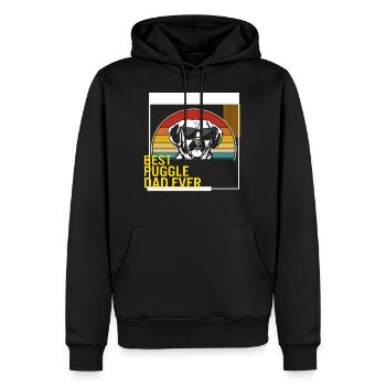 Meilleur t-shirt Puggle Dad Ever - Sweat à capuche Premium bio Homme - noir - Devant - Nico (187cm)