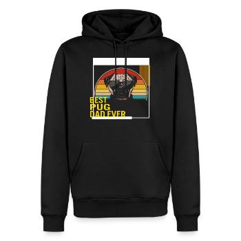 Bestes Mops Dad Ever T Shirt - Männer Premium Bio Hoodie - Schwarz - Vorne - Nico (187cm)