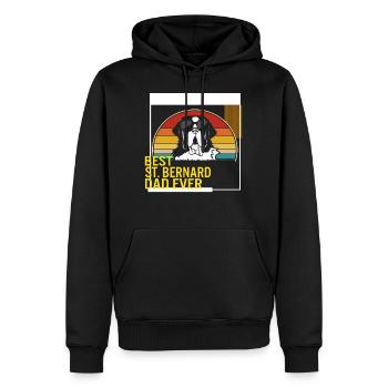 Meilleur t-shirt St Bernard Dad Ever - Sweat à capuche Premium bio Homme - noir - Devant - Nico (187cm)