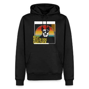 Best Heeler Dog Dad Ever T Shirt - Men’s Premium Organic Hoodie - black - Front - Nico (187cm)