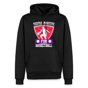 Testé positif au basketball féminin - Sweat à capuche Premium bio Homme - noir - Devant - Nico (187cm)