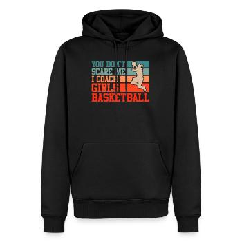 Entraîneur de basket-ball féminin - Sweat à capuche Premium bio Homme - noir - Devant - Nico (187cm)