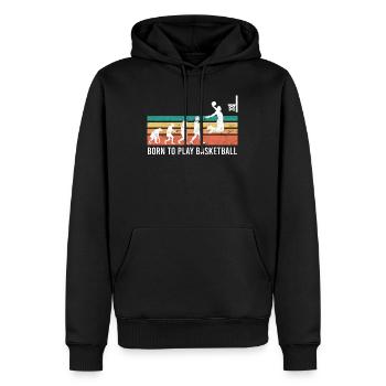 Né d’un joueur de basket-ball - Sweat à capuche Premium bio Homme - noir - Devant - Nico (187cm)