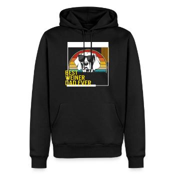 Best Weiner Dad Ever T Shirt - Men’s Premium Organic Hoodie - black - Front - Nico (187cm)