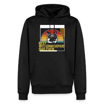 Best White German Shepherd Dad Ever T Shirt - Men’s Premium Organic Hoodie - black - Front - Nico (187cm)