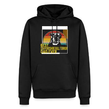 Meilleur Staffordshire Bull Terrier Papa Jamais T Shirt - Sweat à capuche Premium bio Homme - noir - Devant - Nico (187cm)
