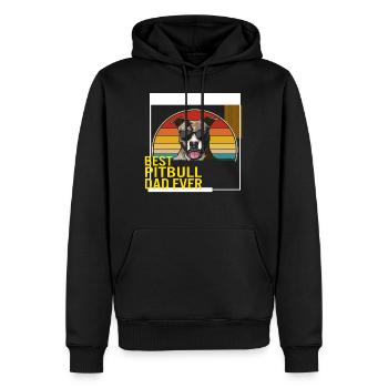 Best Pitbull Dad Ever T Shirt - Men’s Premium Organic Hoodie - black - Front - Nico (187cm)