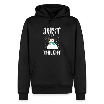 Urlaub mit dem Schneemann des Weihnachtsmanns - Männer Premium Bio Hoodie - Schwarz - Vorne - Nico (187cm)