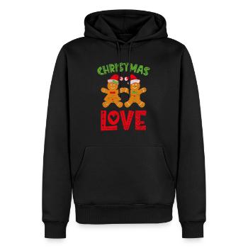 Weihnachten Liebe Weihnachtsmann Lebkuchen Feiertage - Männer Premium Bio Hoodie - Schwarz - Vorne - Nico (187cm)
