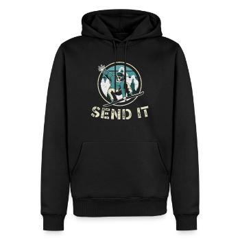 Send It Winter Sports Snowboarder Sport - Men’s Premium Organic Hoodie - black - Front - Nico (187cm)