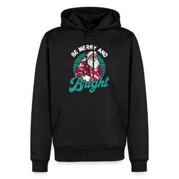 Seien Sie fröhlich und helle Weihnachtsmann Elf Urlaub - Männer Premium Bio Hoodie - Schwarz - Vorne - Nico (187cm)