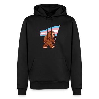 Bigfoot Transgender Pride Trans Flag Couleurs - Sweat à capuche Premium bio Homme - noir - Devant - Nico (187cm)