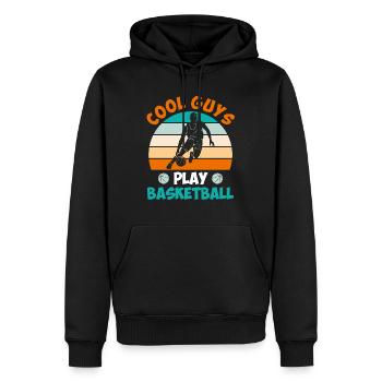 Les gars cool jouent aux joueurs de basket-ball - Sweat à capuche Premium bio Homme - noir - Devant - Nico (187cm)