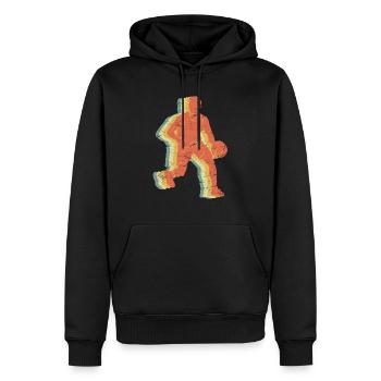 Basket vintage - Sweat à capuche Premium bio Homme - noir - Devant - Nico (187cm)