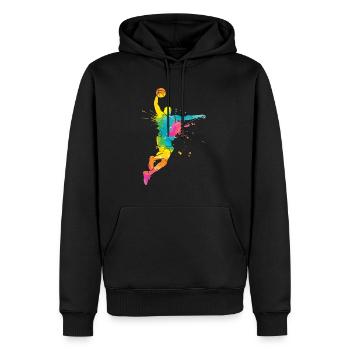 Basketball Dunking Kunst Basketballer - Männer Premium Bio Hoodie - Schwarz - Vorne - Nico (187cm)