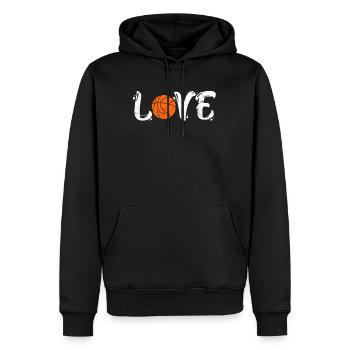 Basketball Love Joueur de basket-ball - Sweat à capuche Premium bio Homme - noir - Devant - Nico (187cm)