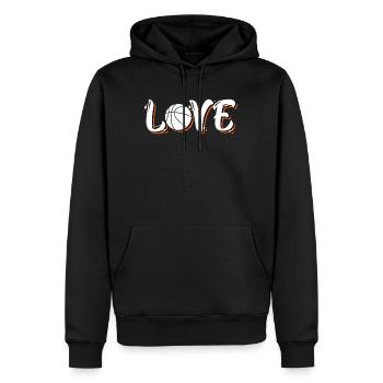 Basketball Love Joueur de basket-ball - Sweat à capuche Premium bio Homme - noir - Devant - Nico (187cm)